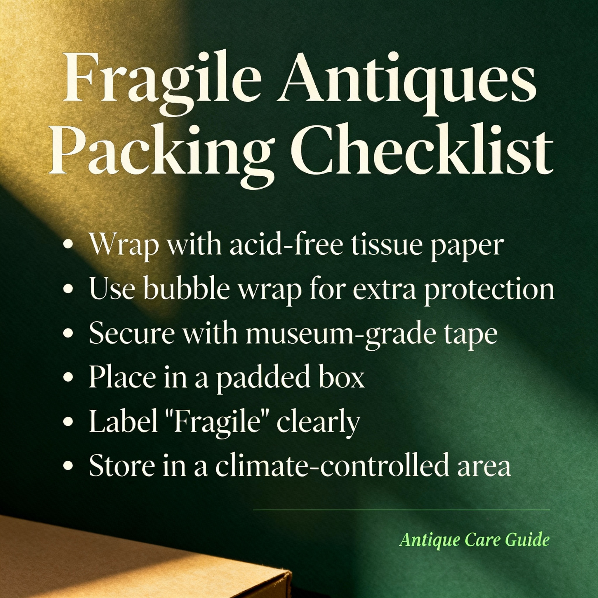 Packing fragile antique glassware